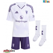 Camiseta Manchester United Diogo Dalot #2 Visitante Equipación para niños 2025-26 manga corta (+ pantalones cortos)